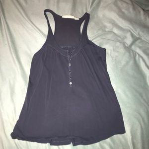 Navy Blue Button-Up Tank Top by H&M